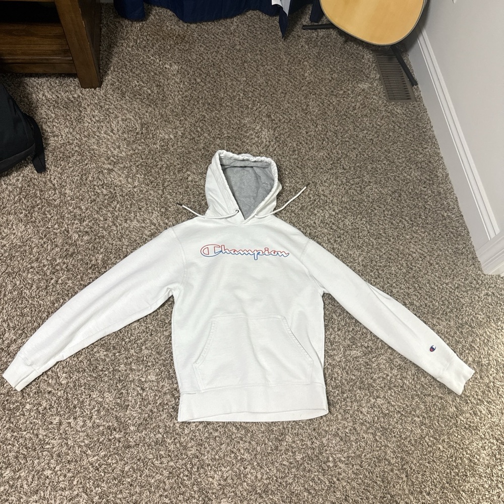 Champion White Hoodie with Logo